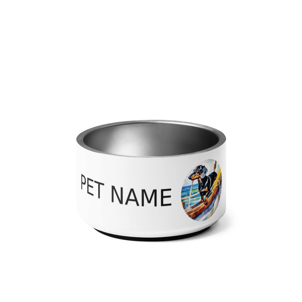 PugMug Custom Black Dachshund Pet Bowl
