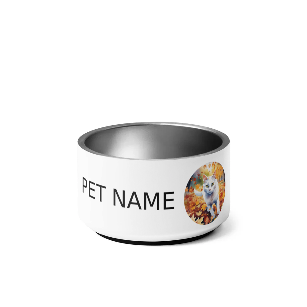 PugMug Custom White Companion Cat Pet Bowl