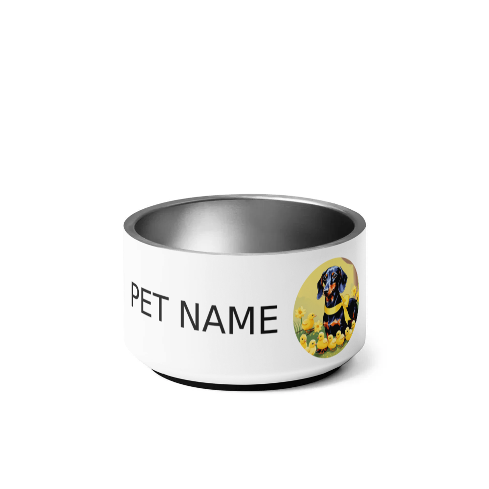 PugMug Custom Black Dachshund Pet Bowl