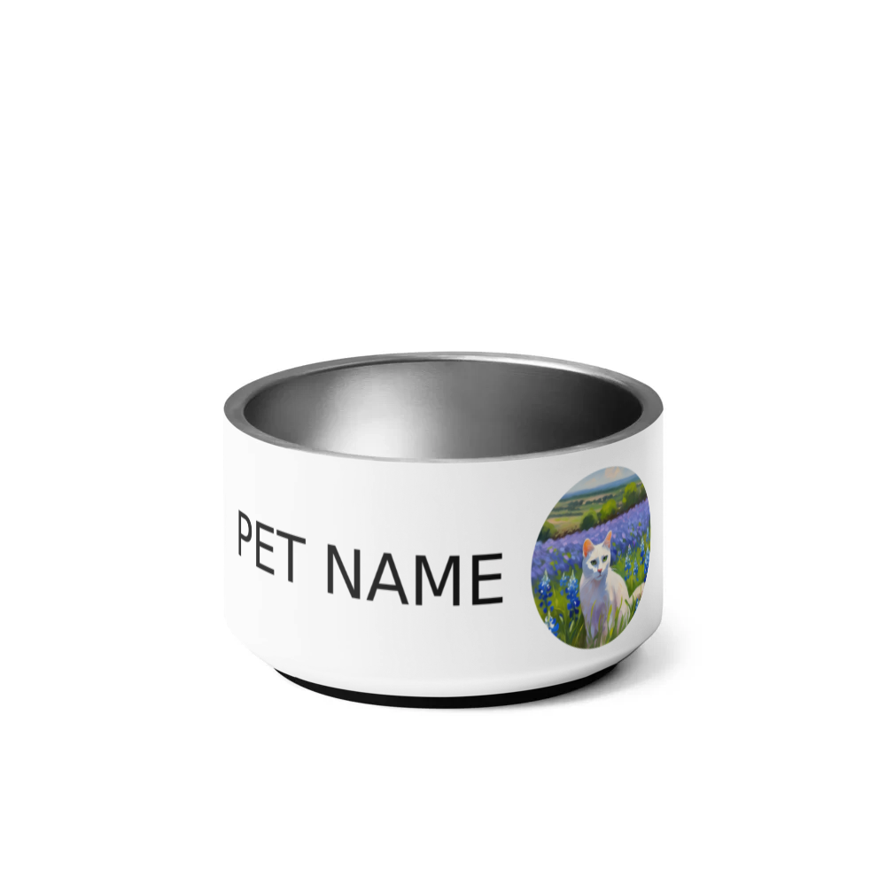 PugMug Custom White Companion Cat Pet Bowl