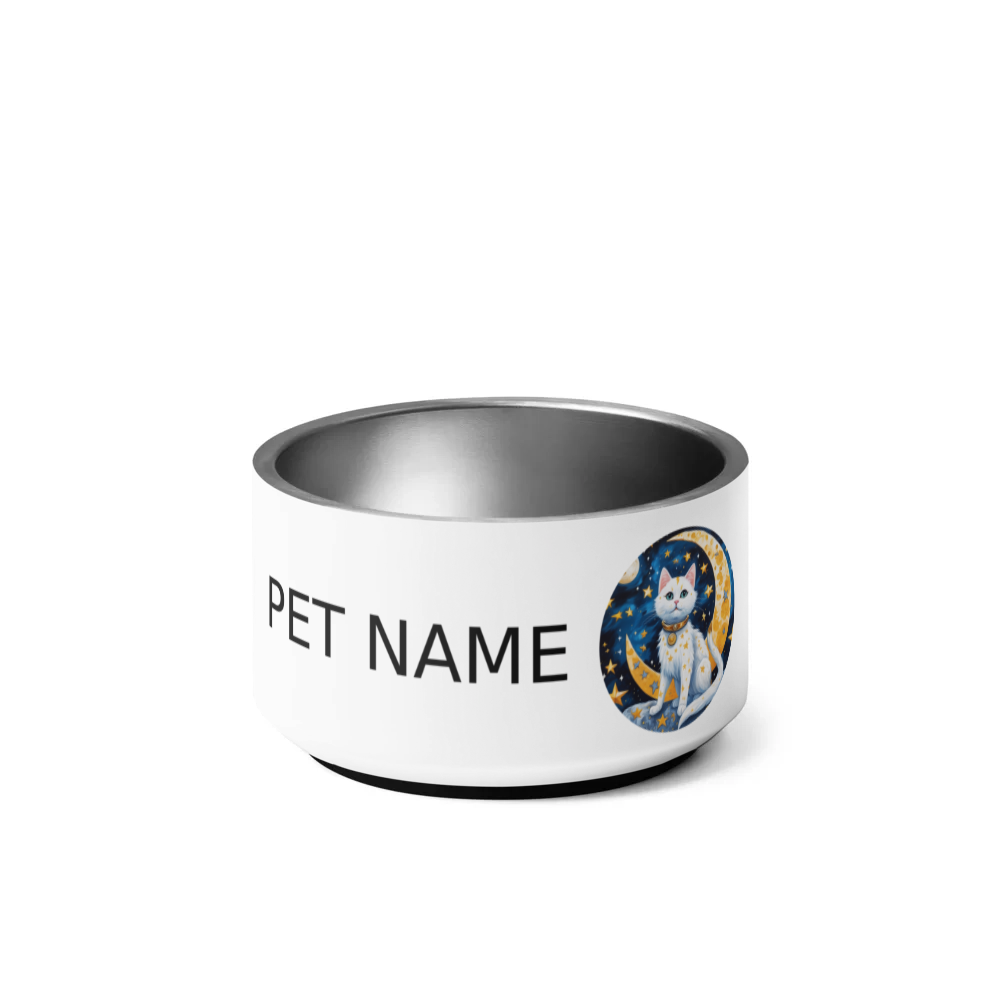 PugMug Custom White Companion Cat Pet Bowl