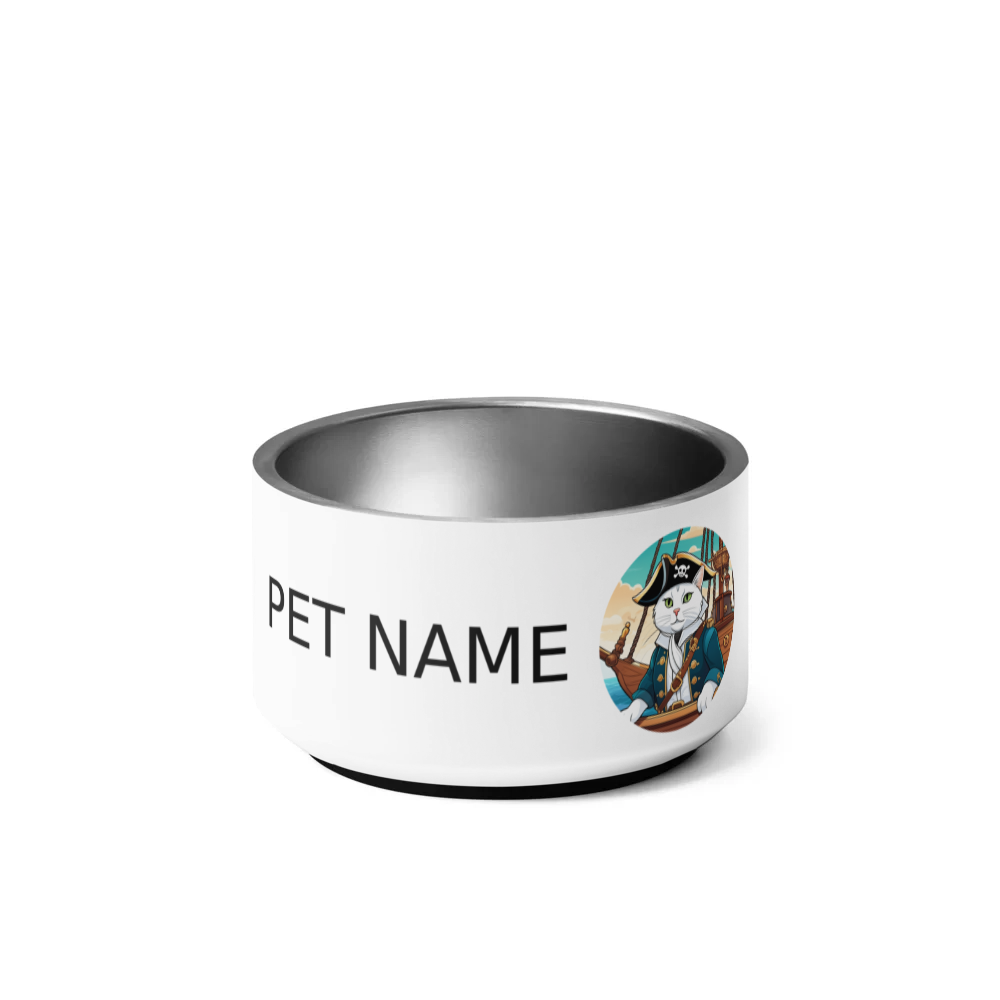 PugMug Custom White Companion Cat Pet Bowl