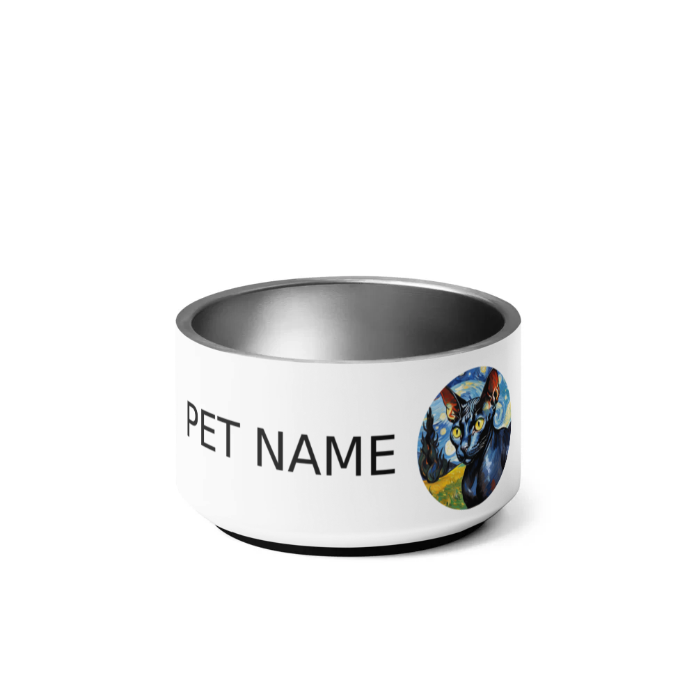 PugMug Custom Black Sphynx Cat Pet Bowl