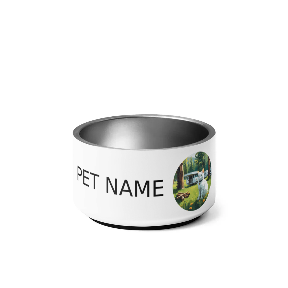 PugMug Custom White Companion Cat Pet Bowl