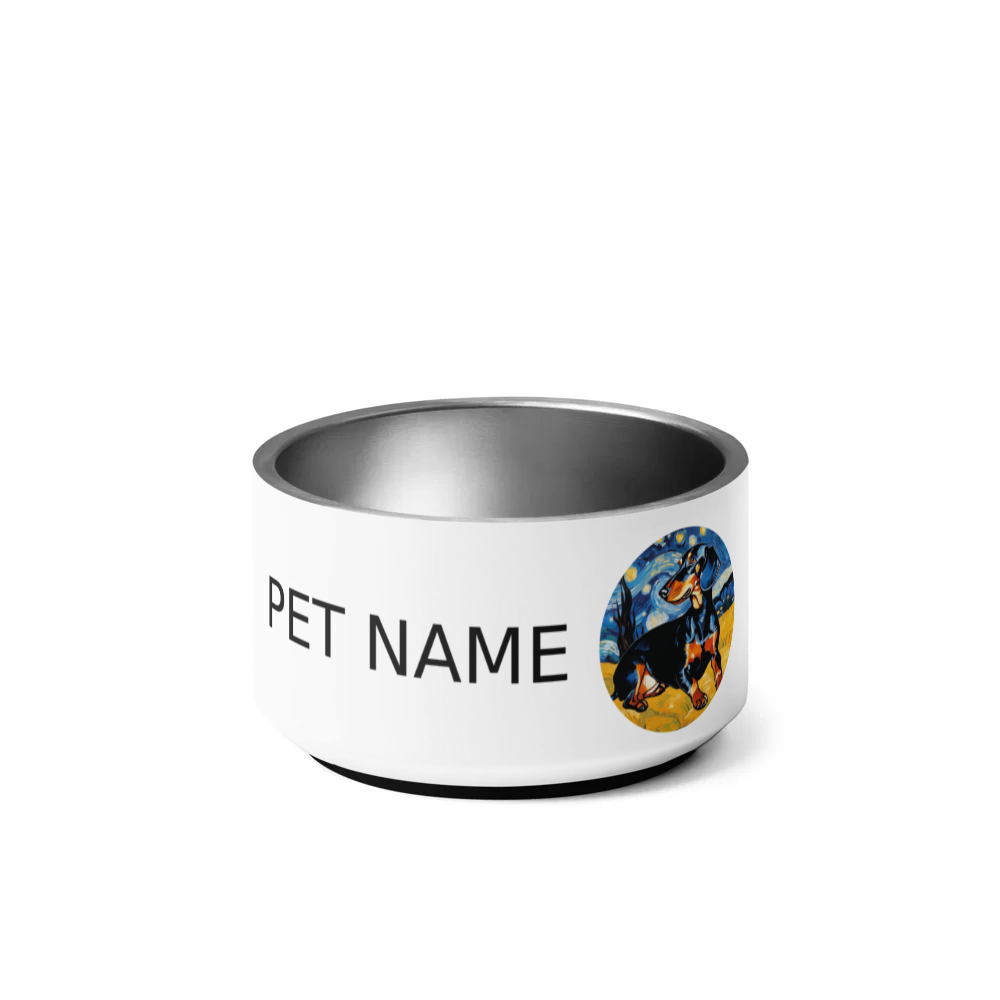 PugMug Custom Black Dachshund Pet Bowl