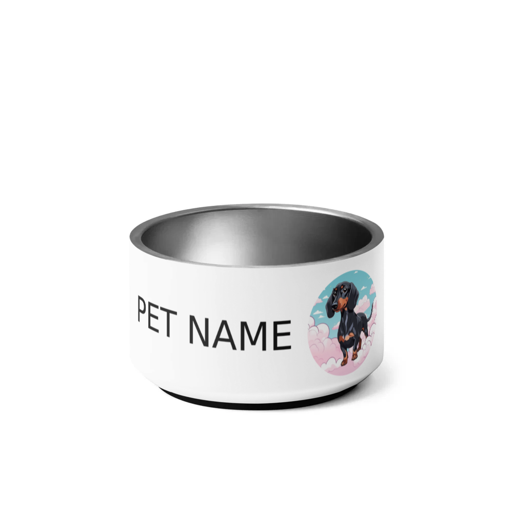 PugMug Custom Black Dachshund Pet Bowl