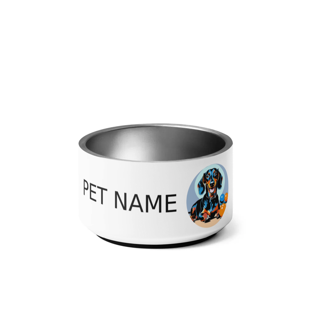 PugMug Custom Black Dachshund Pet Bowl