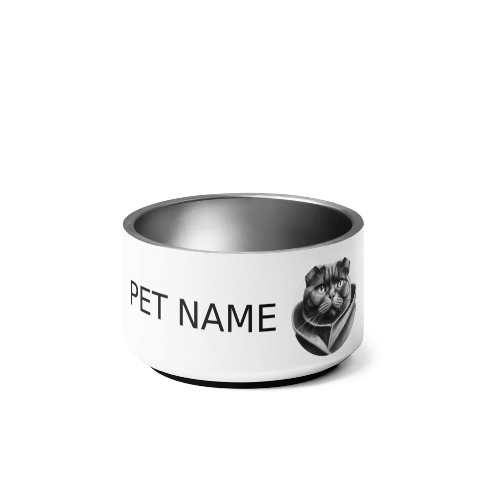 PugMug Custom Black British Shorthair Cat Pet Bowl