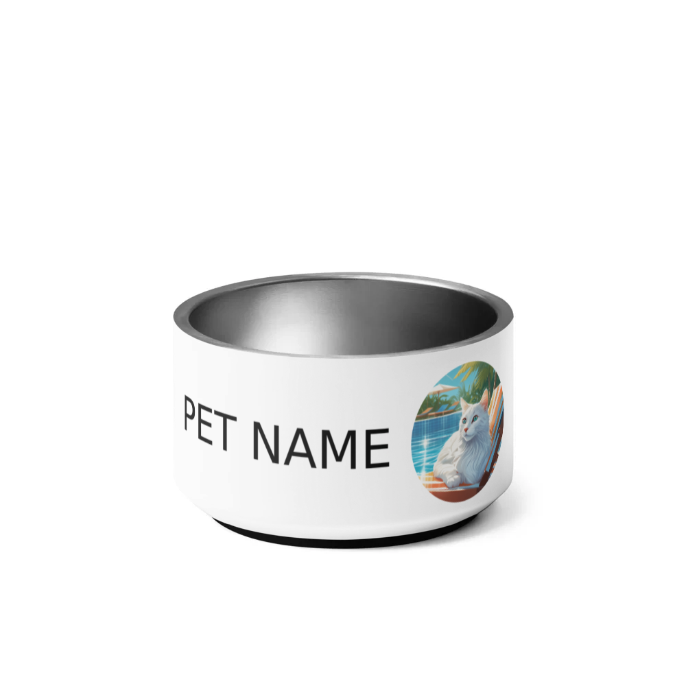 PugMug Custom White Companion Cat Pet Bowl
