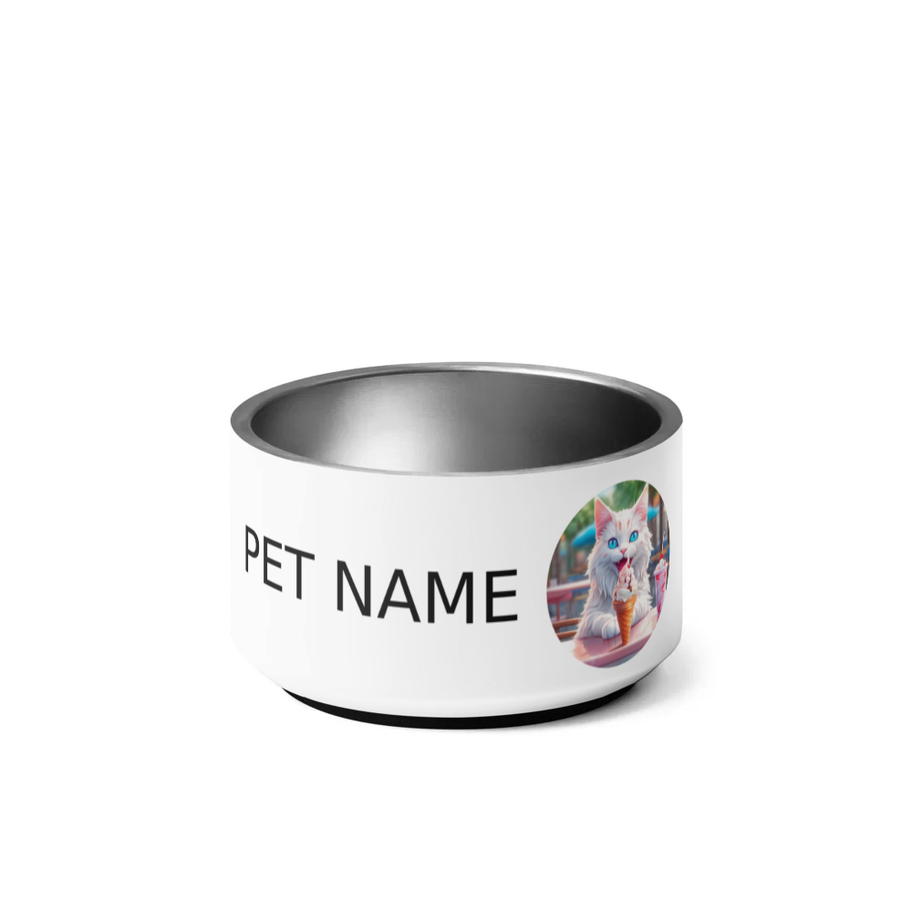 PugMug Custom White Companion Cat Pet Bowl