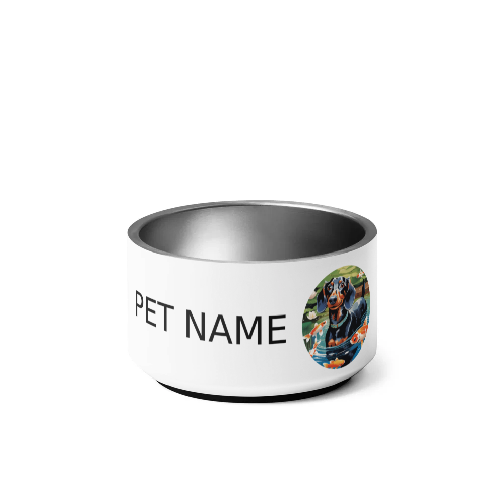PugMug Custom Black Dachshund Pet Bowl