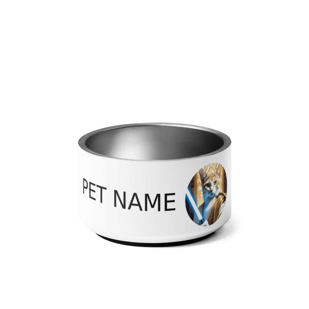 PugMug Custom White Abyssinian Cat Pet Bowl