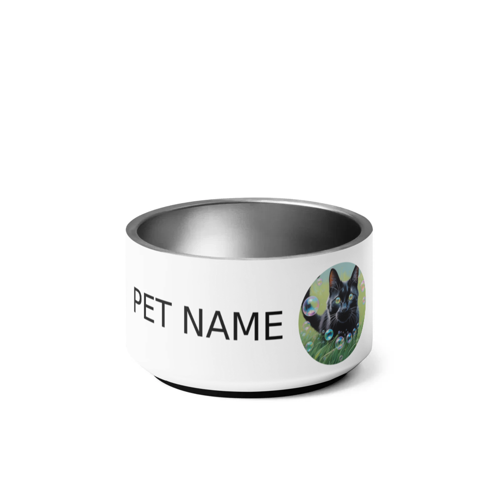 PugMug Custom Black Companion Cat Pet Bowl