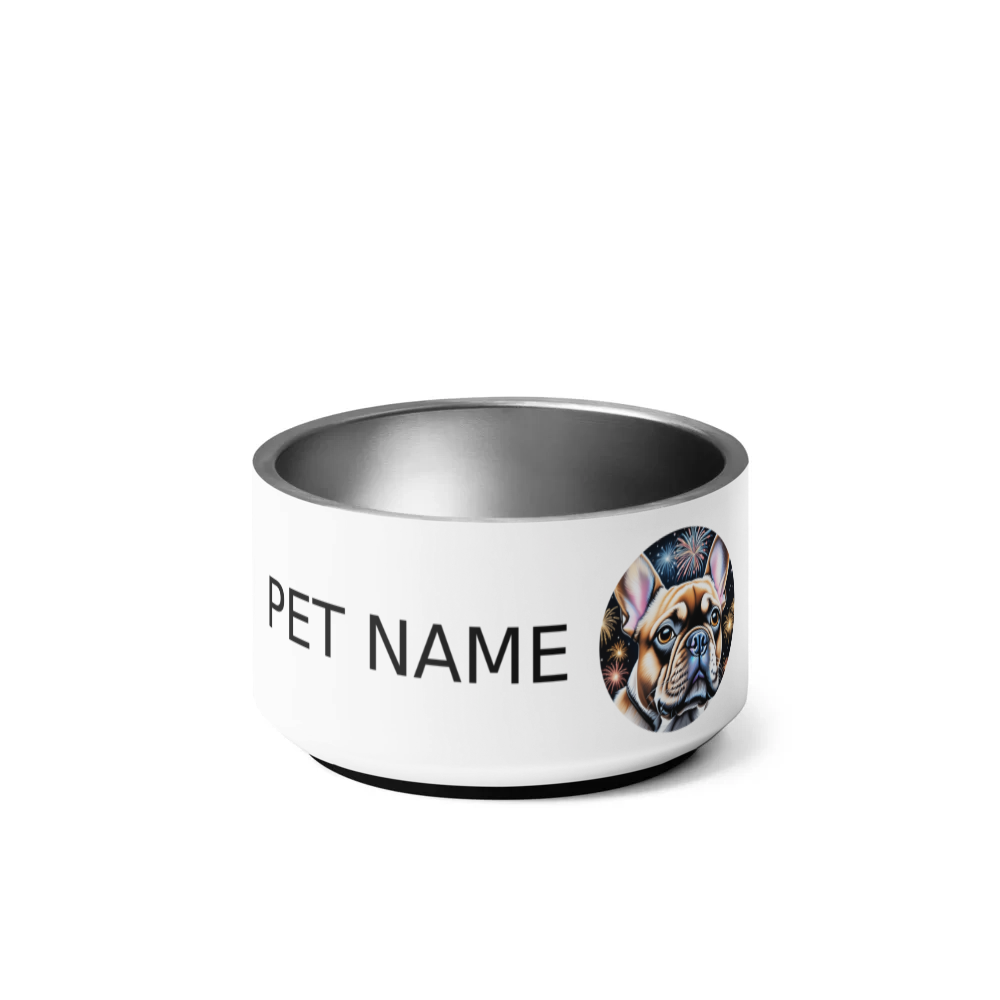 PugMug Custom Tan French Bulldog Pet Bowl