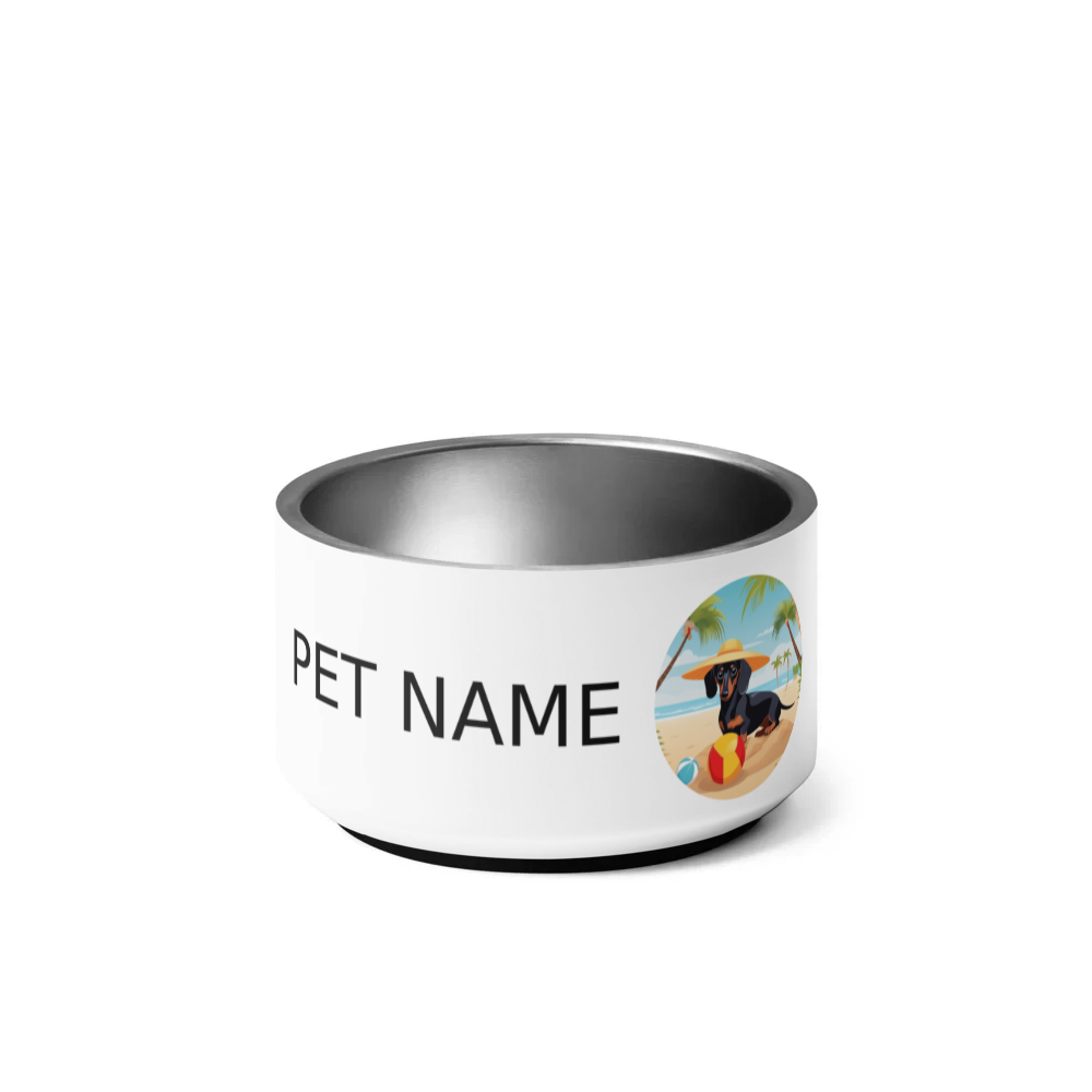 PugMug Custom Black Dachshund Pet Bowl