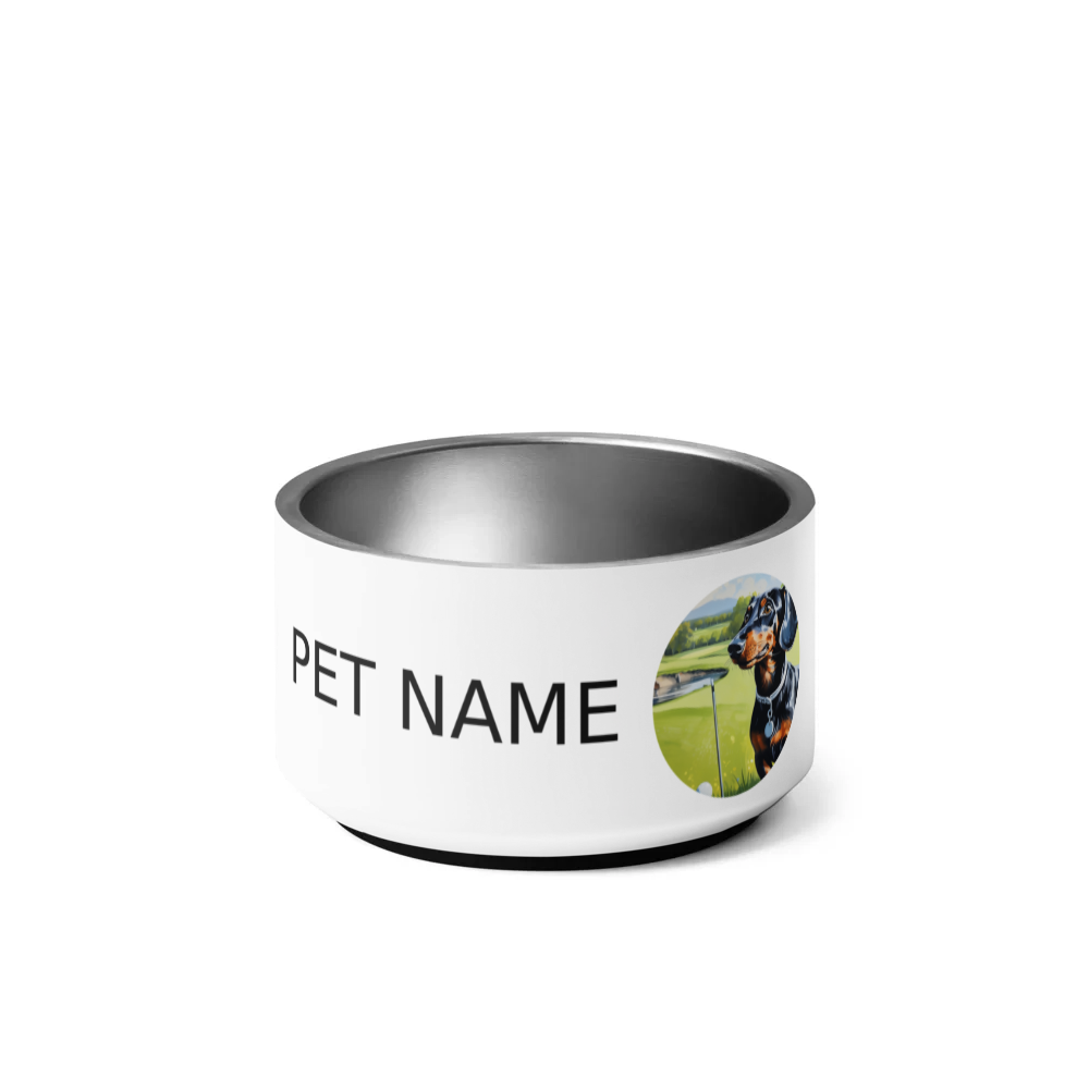 PugMug Custom Black Dachshund Pet Bowl