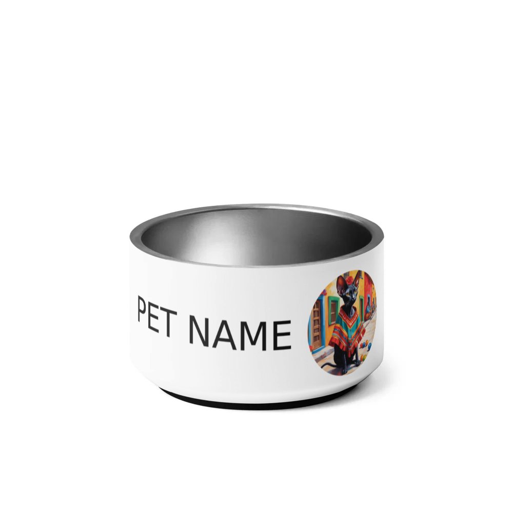 PugMug Custom Black Sphynx Cat Pet Bowl