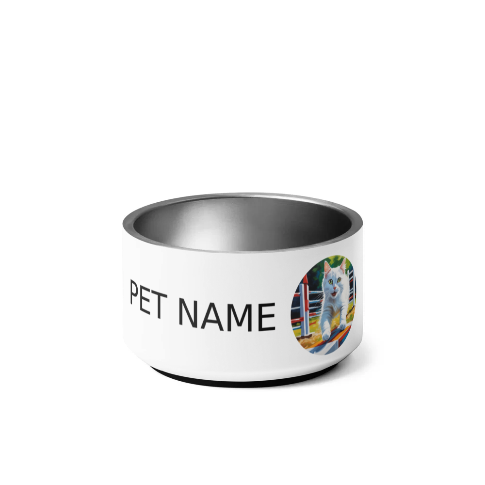 PugMug Custom White Companion Cat Pet Bowl