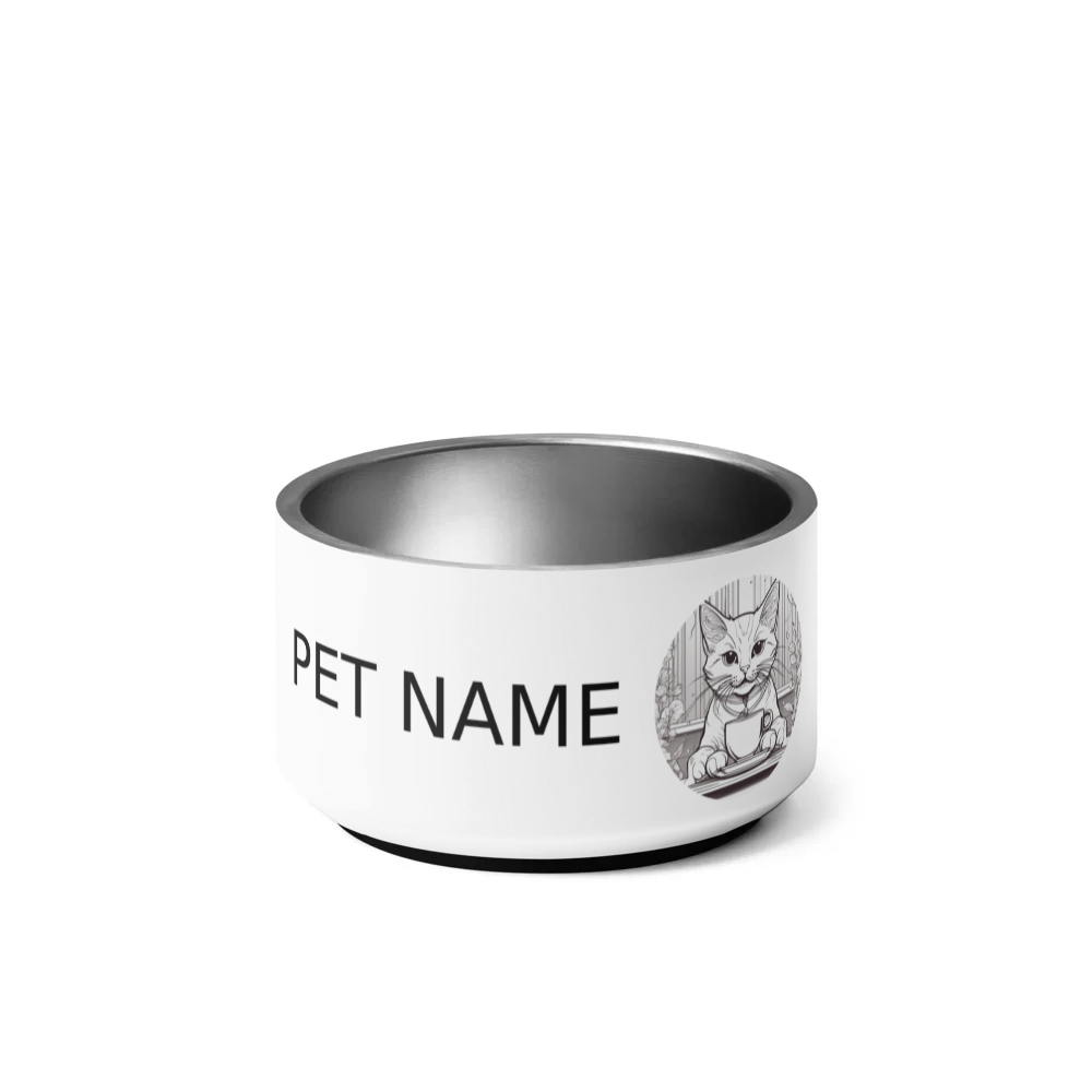 PugMug Custom White Companion Cat Pet Bowl
