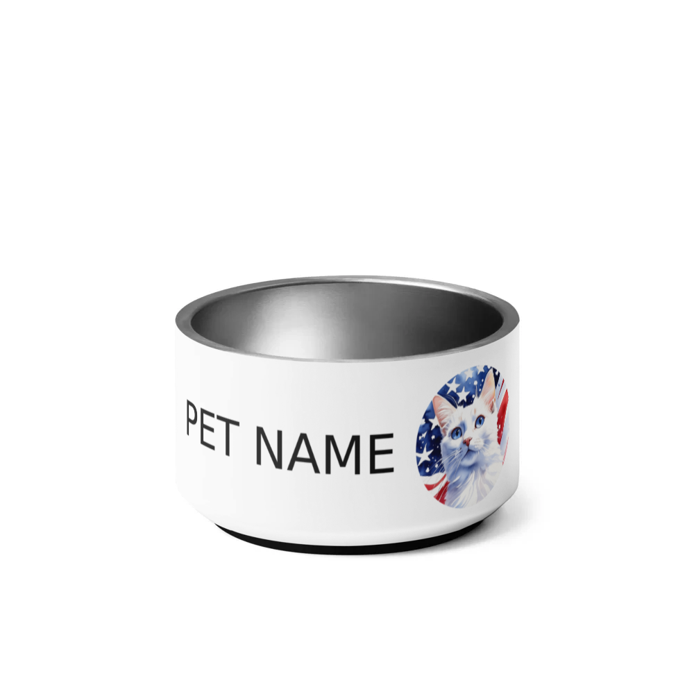 PugMug Custom White Companion Cat Pet Bowl