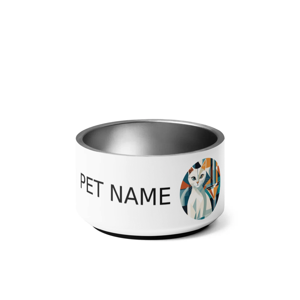 PugMug Custom White Companion Cat Pet Bowl
