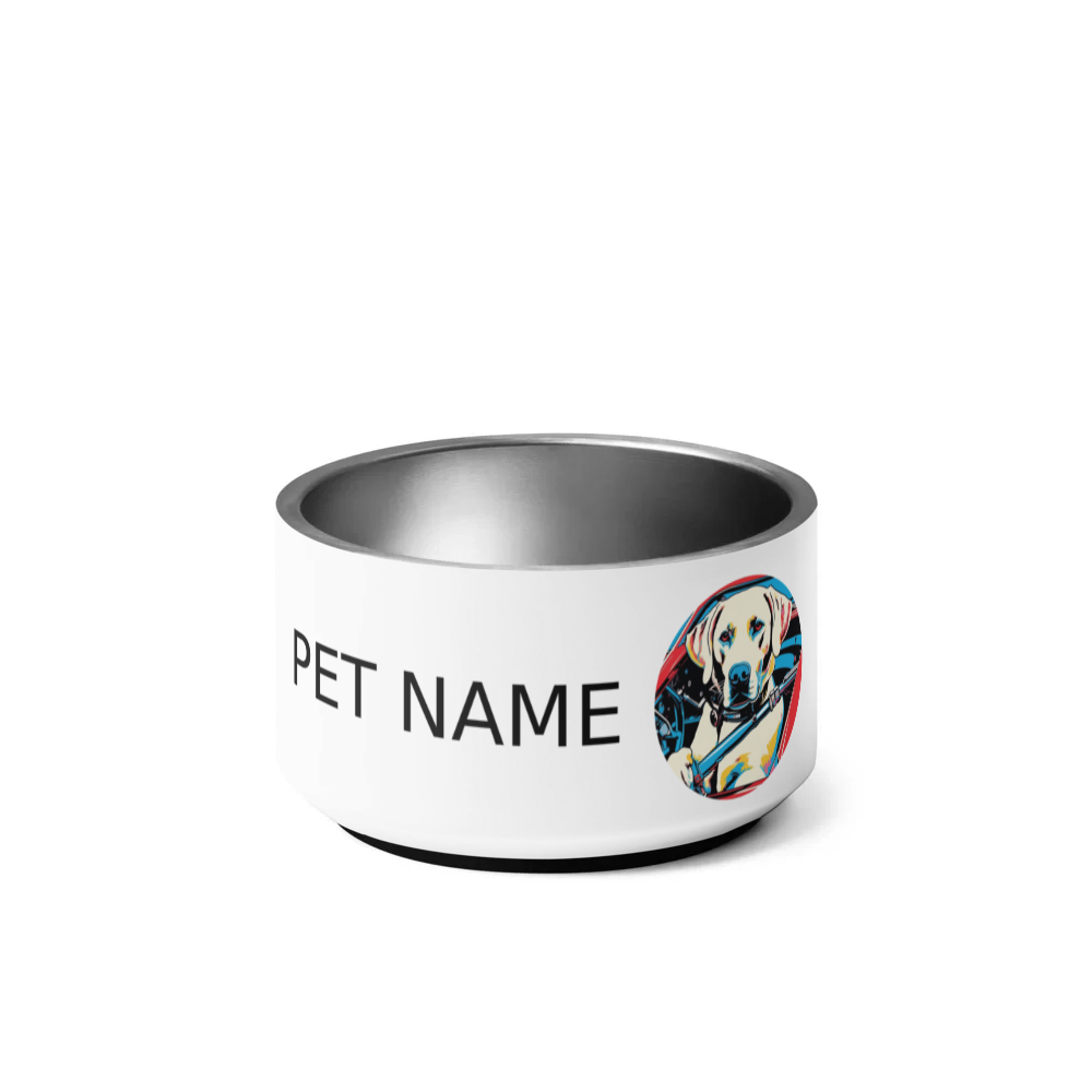 PugMug Custom White Labrador Retriever Pet Bowl