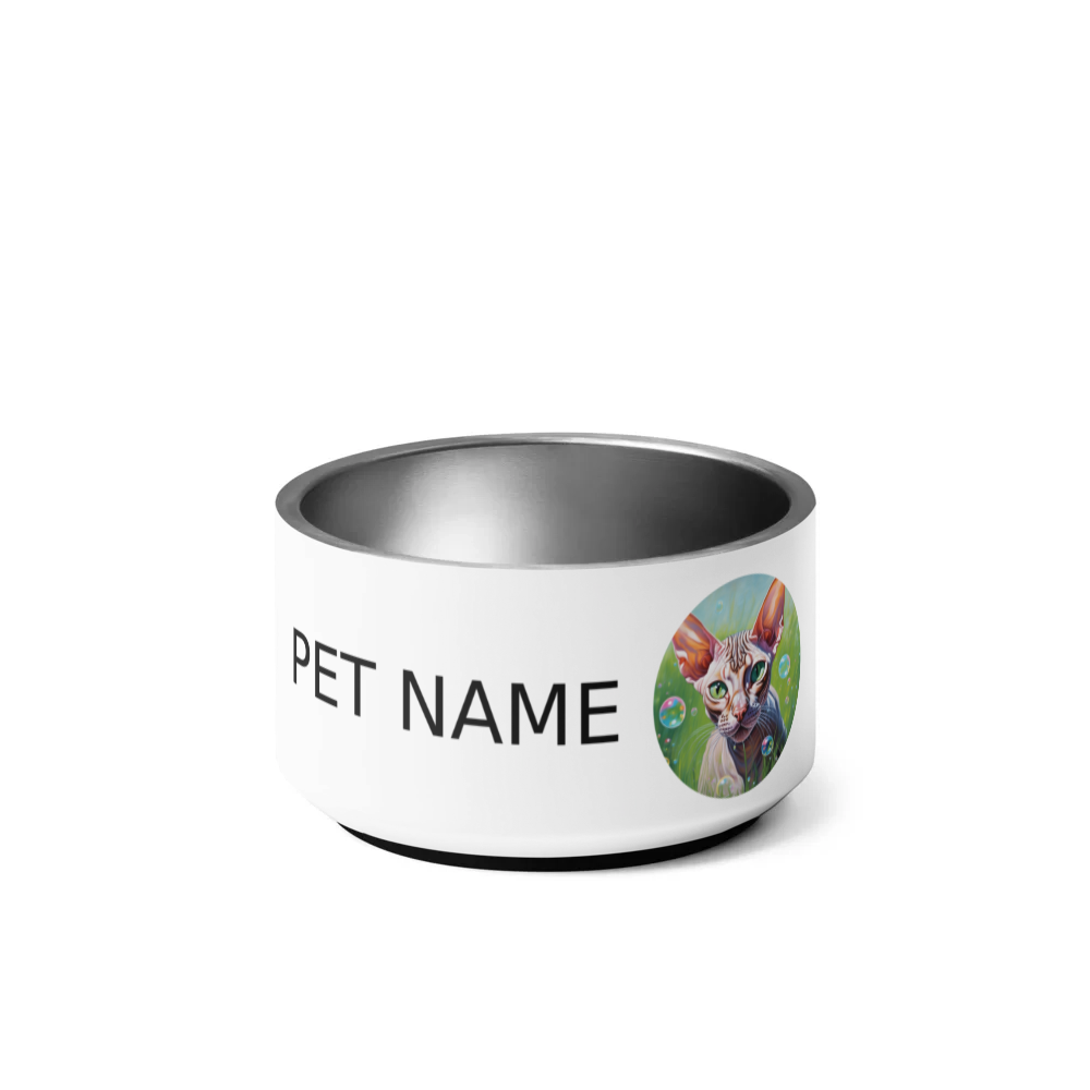 PugMug Custom Tabby Sphynx Cat Pet Bowl