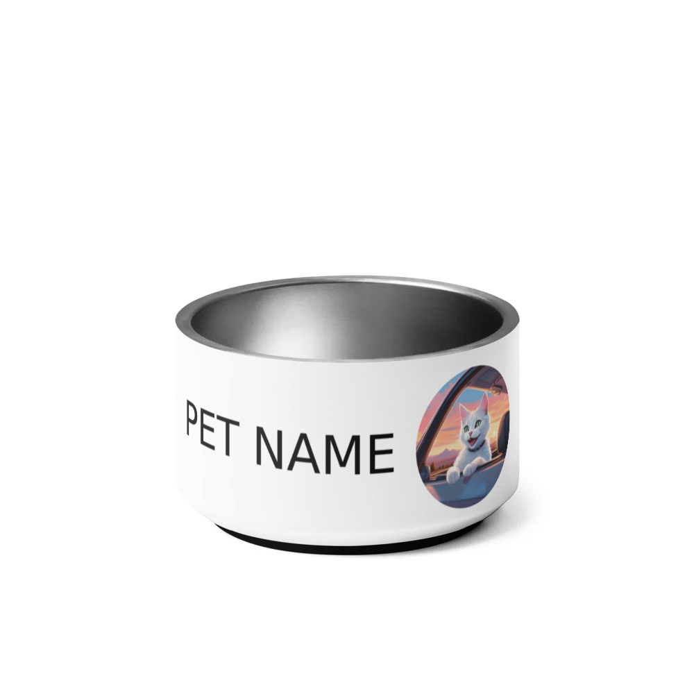 PugMug Custom White Companion Cat Pet Bowl