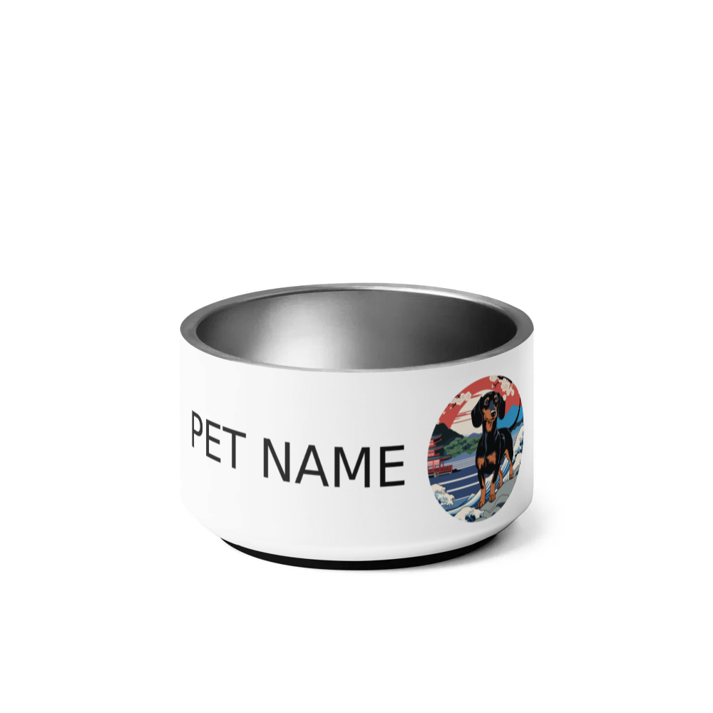 PugMug Custom Black Dachshund Pet Bowl
