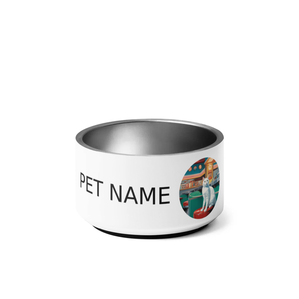 PugMug Custom White Companion Cat Pet Bowl