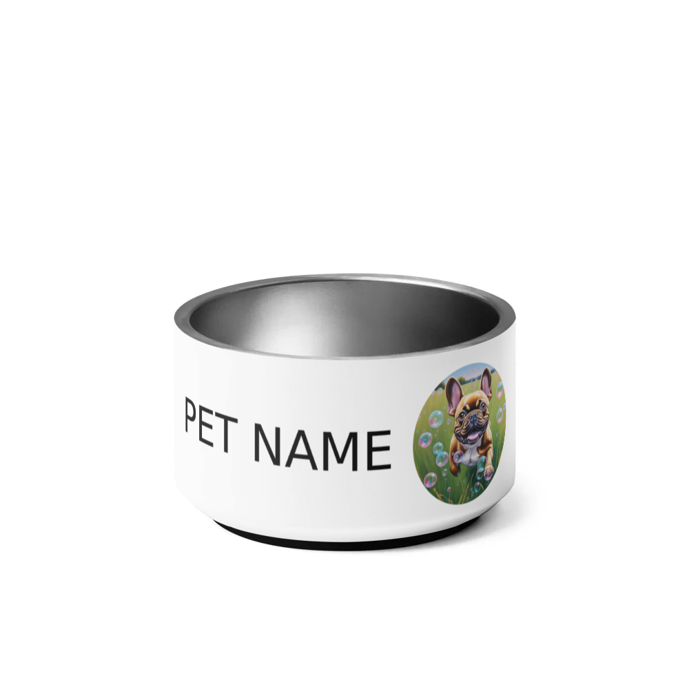 PugMug Custom Tan French Bulldog Pet Bowl