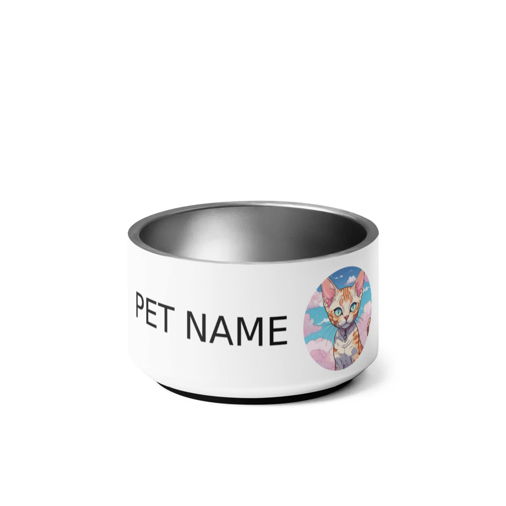 PugMug Custom Tabby Devon Rex Cat Pet Bowl