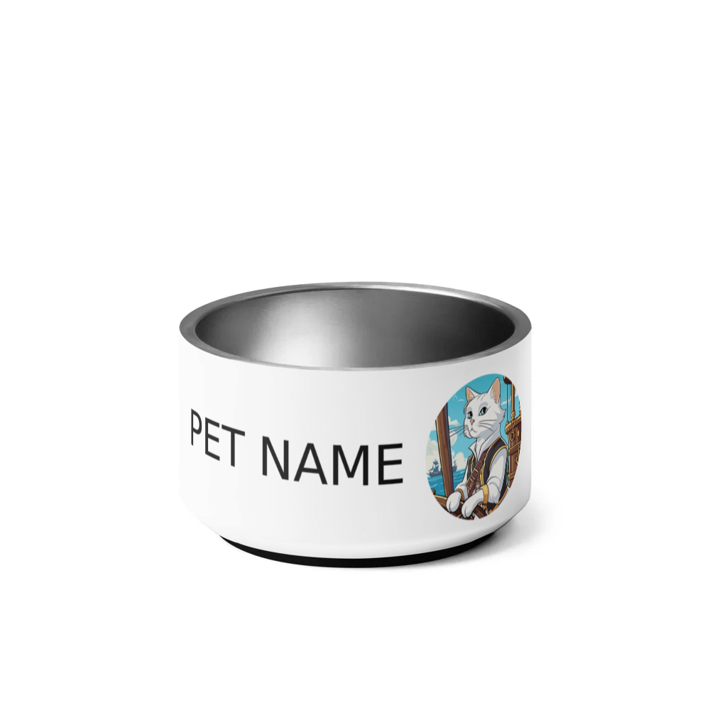 PugMug Custom White Companion Cat Pet Bowl