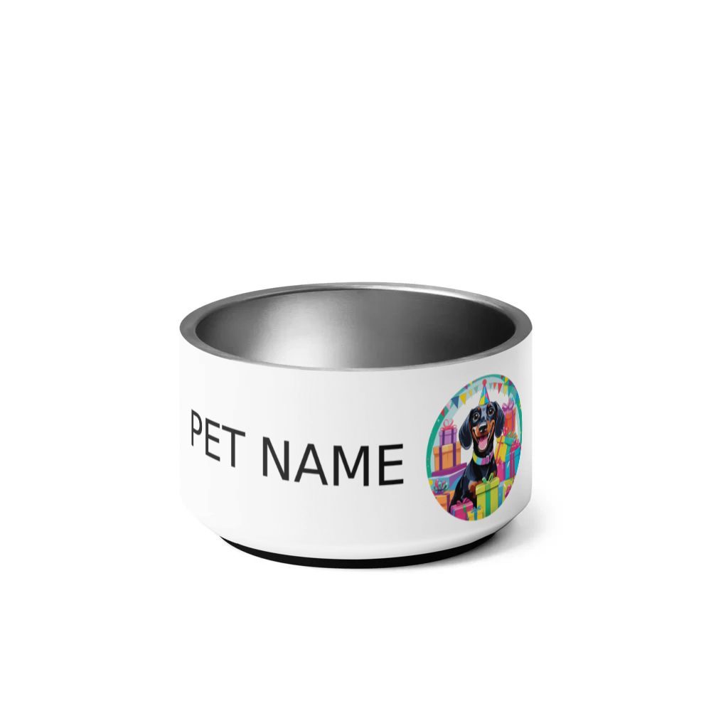 PugMug Custom Black Dachshund Pet Bowl