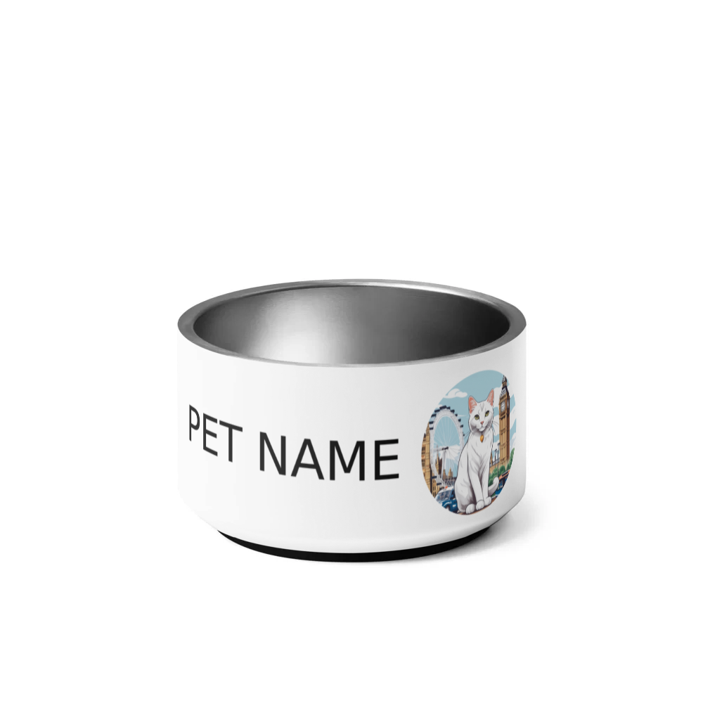 PugMug Custom White Companion Cat Pet Bowl