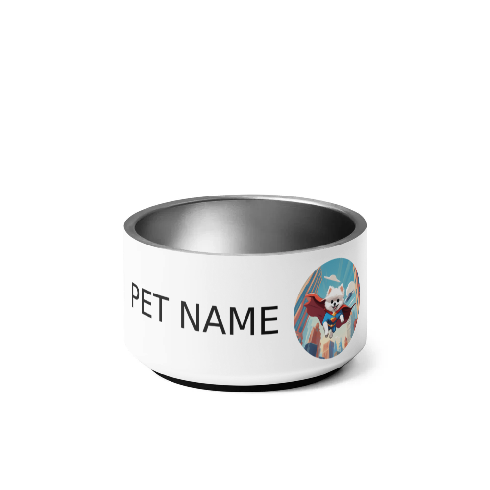 PugMug Custom White Pomeranian Pet Bowl