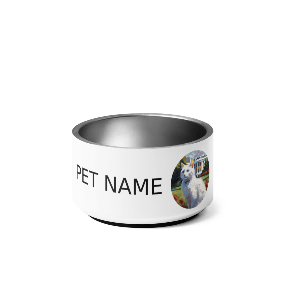 PugMug Custom White Companion Cat Pet Bowl