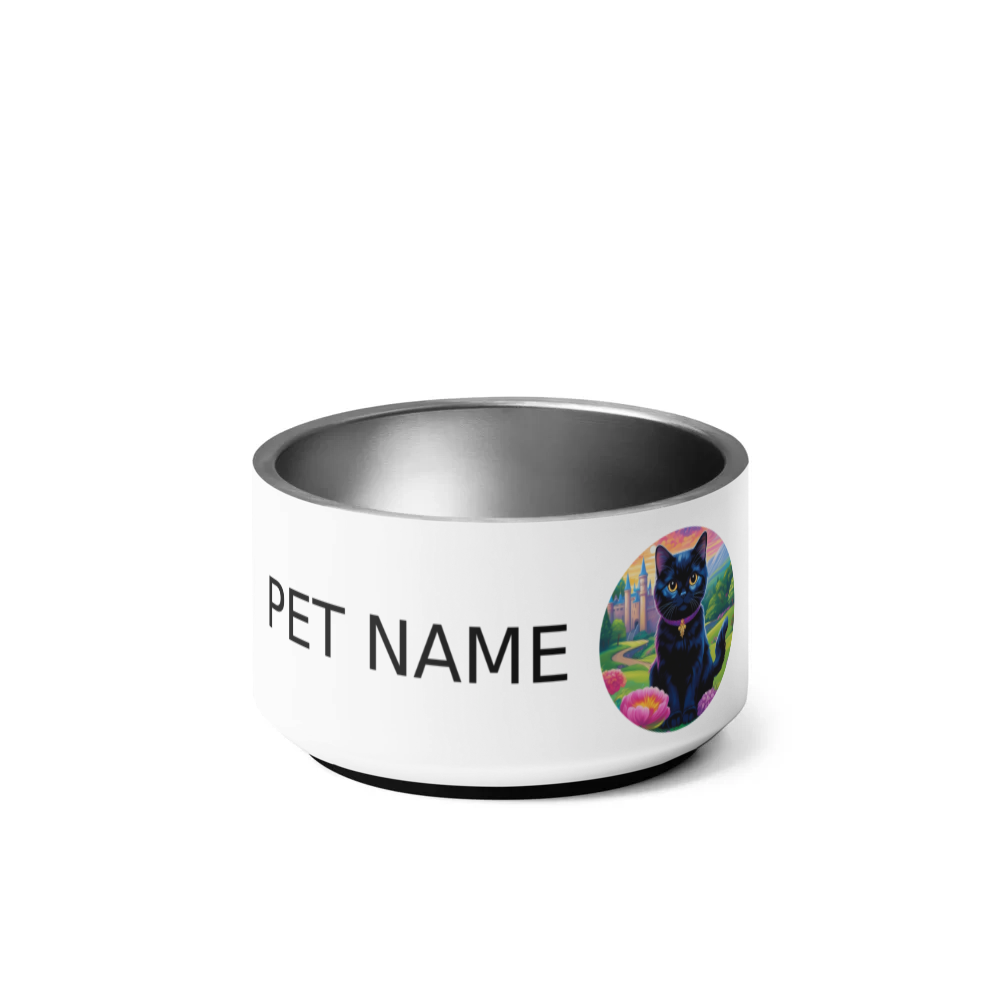PugMug Custom Black Scottish Fold Cat Pet Bowl