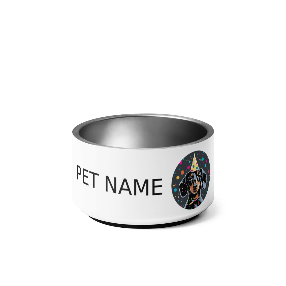 PugMug Custom Black Dachshund Pet Bowl