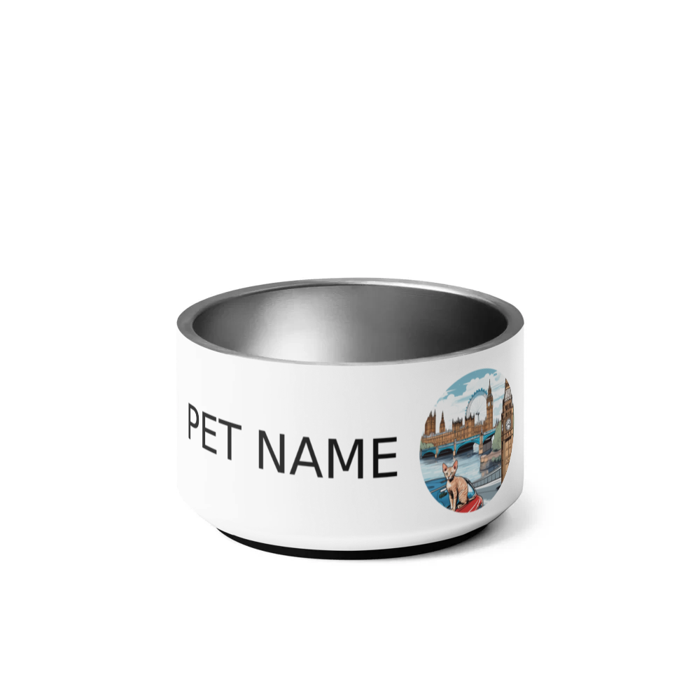 PugMug Custom Tabby Devon Rex Cat Pet Bowl