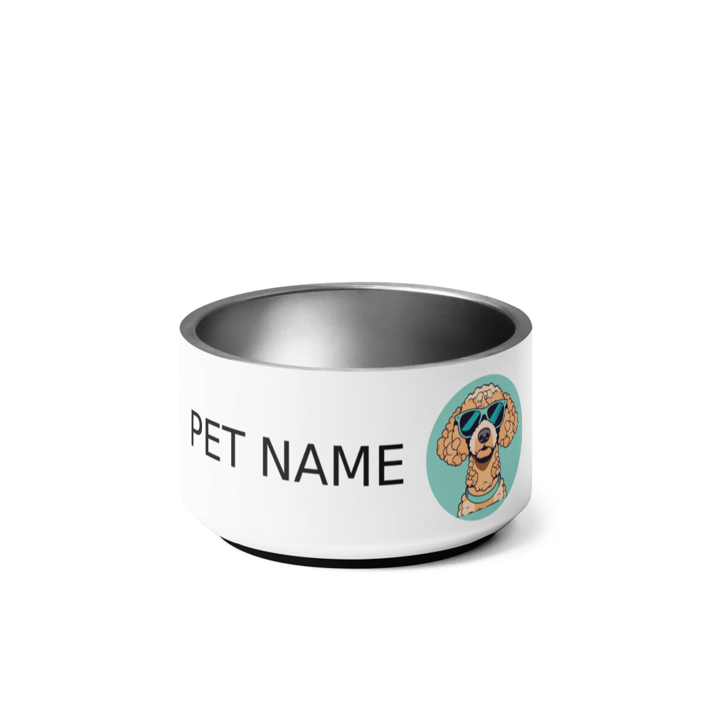 PugMug Custom Tan Poodle Pet Bowl