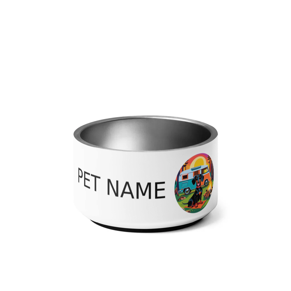PugMug Custom Black Dachshund Pet Bowl