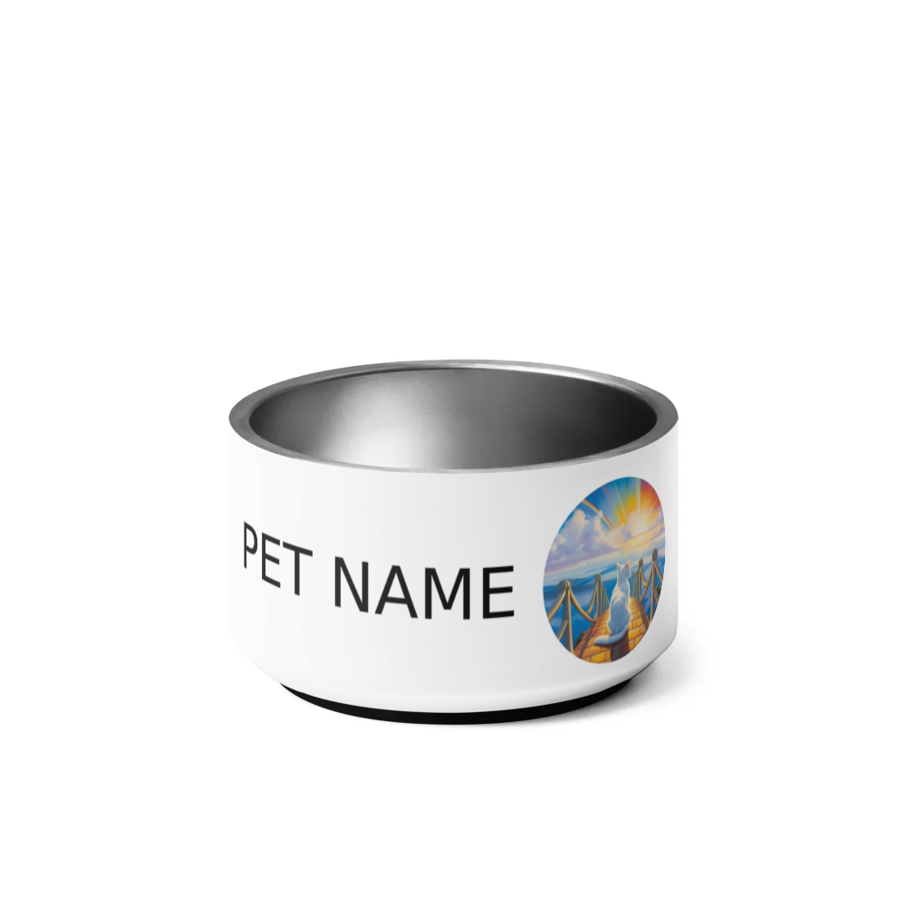 PugMug Custom White Companion Cat Pet Bowl