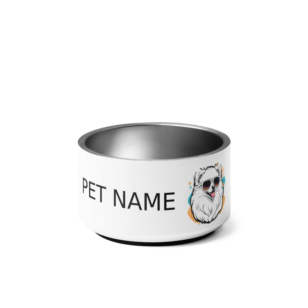 PugMug Custom White Pomeranian Pet Bowl