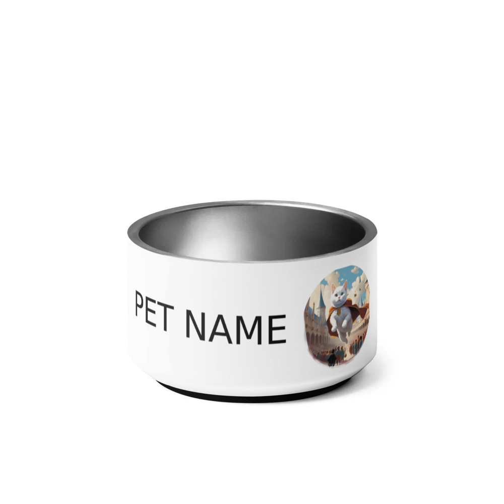 PugMug Custom White Companion Cat Pet Bowl