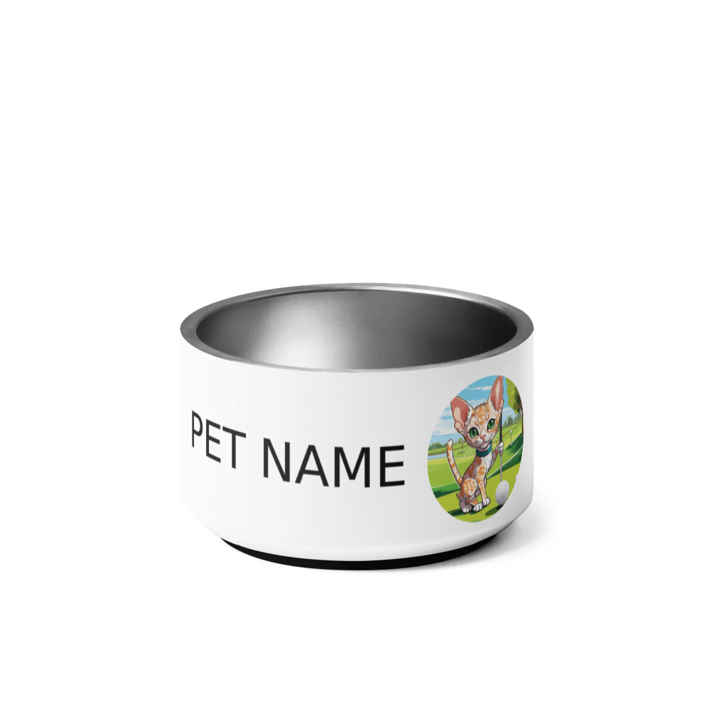 PugMug Custom Tabby Devon Rex Cat Pet Bowl
