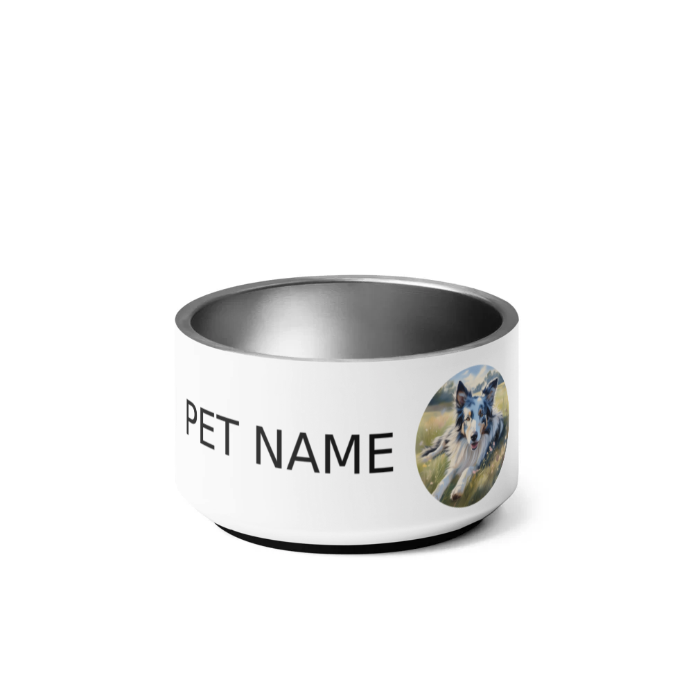 PugMug Custom Blue Merle Border Collie Pet Bowl