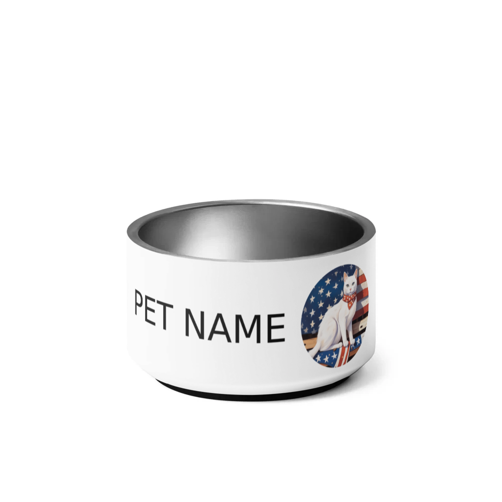 PugMug Custom White Companion Cat Pet Bowl