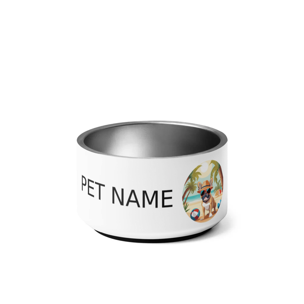 PugMug Custom Tan French Bulldog Pet Bowl