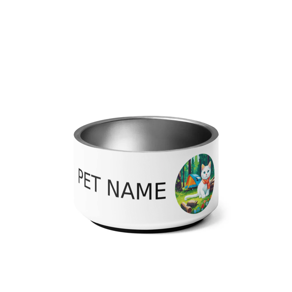 PugMug Custom White Companion Cat Pet Bowl